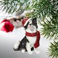 Design Toscano Border Collie Holiday Dog Ornament Sculpture JH576341